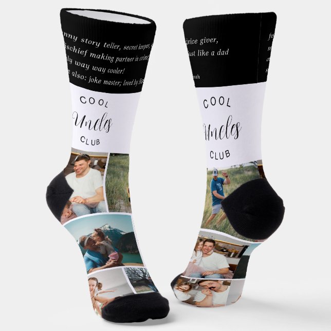 Chaussette Club des oncles cool | 7 Photo personnalisée (Angulaire)