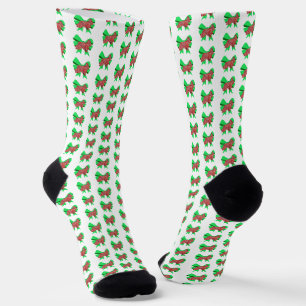 Chaussette Cocker Spaniel Chien Noël Chien Bow Silhouette Wh