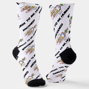 Chaussette Codé Pour Être Humain Geek De Réplication De L'ADN