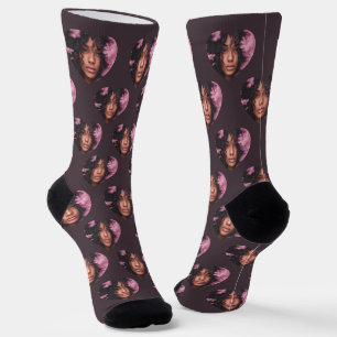 Chaussette Cœur de petite amie personnalisé visage