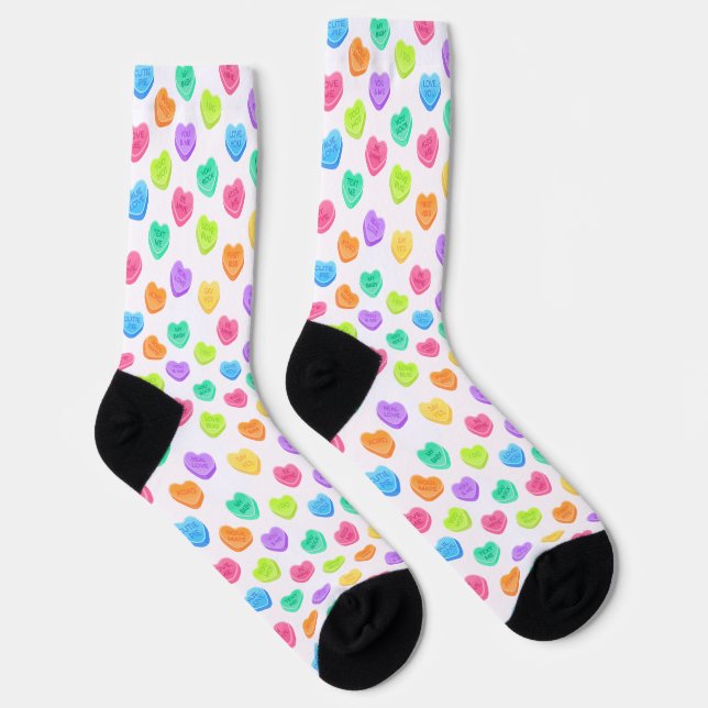 Chaussette Coeurs de conversation Valentines Jour Motif (Droite)