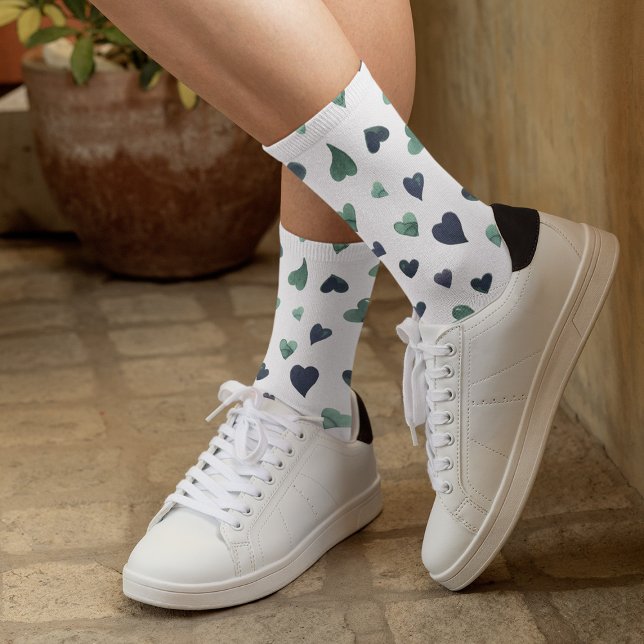 Chaussette Coeurs de la Saint Valentin - turquoise (Créateur téléchargé)