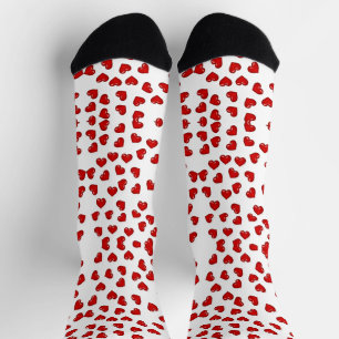 Chaussette Coeurs rouges mignons de l'amour motif coloré sur