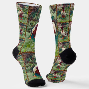 Chaussette Collage photo de canard amarré, Chaussettes d'équi