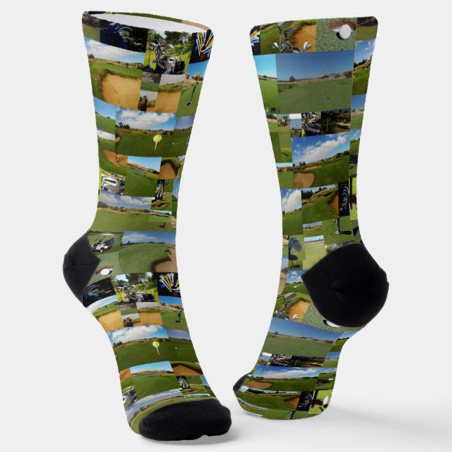 Chaussette Collage photo de golf, Chaussettes d'équipage à im (Angulaire)