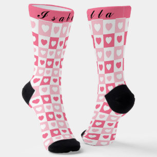 Chaussette Collection d'amour du coeur rose moderne