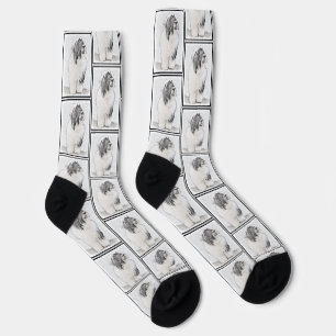 Chaussette Colley barbu Dessin noir Chien mignon Art Beardie