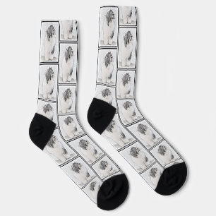 Chaussette Collie à poils Beardie Black Dessin mignon Chien A