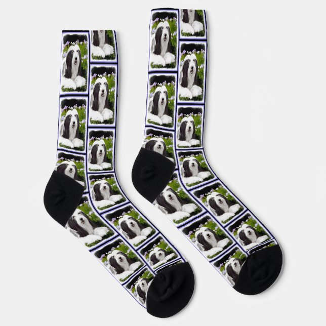 Chaussette Collie hardie Black Peinture Cute Dog Art (Droite)