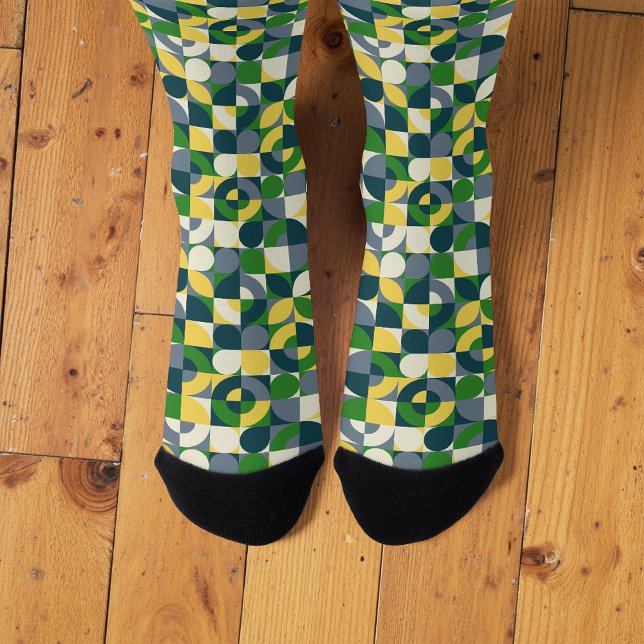 Chaussette Coloré moderne Bauhaus Abstrait Motif géométrique (Créateur téléchargé)