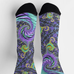 Chaussette Coloré Super Boho Hippie Funky Abstrait Fractal