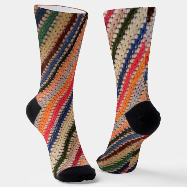 Chaussette Colorful Crochet Print (Angulaire)
