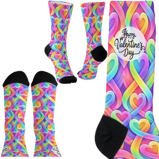 Chaussette Colorful Modern Hearts Pattern Valentine’s Day