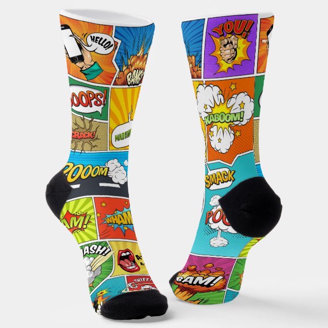 Chaussette Comics de noms personnalisés (Angulaire)