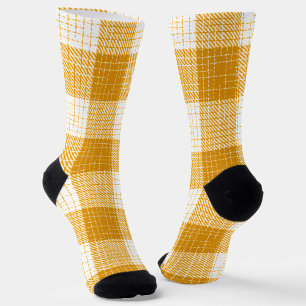 Chaussette Conception à carreaux à carreaux gras jaune et bla