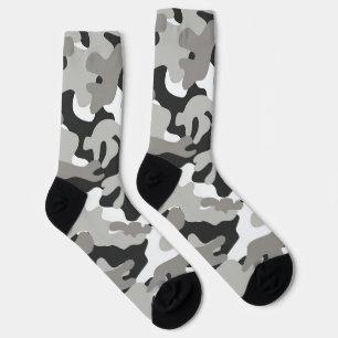 Chaussette Conception de camouflage noir, blanc, gris