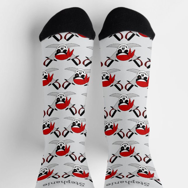 Chaussette Conception de crâne de pirate et d'épées (Haut)