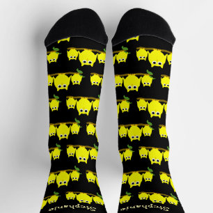 Chaussette Conception de hiboux jaunes personnalisés
