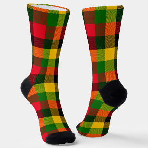 Chaussette Conception de motif à carreaux de couleurs africai