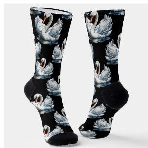 Chaussette Conception de motif d'oiseaux cygnes 