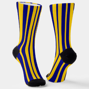 Chaussette Conception de motif rayé élégant bleu jaune 