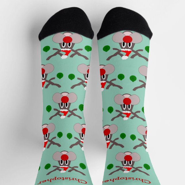 Chaussette Conception de rennes de Noël (Haut)