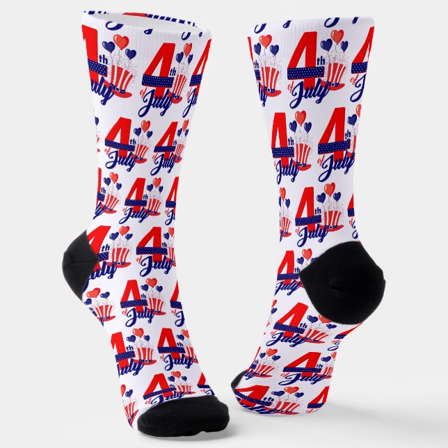 Chaussette Conception de texte pour la fête de l'4 juillet (Angulaire)