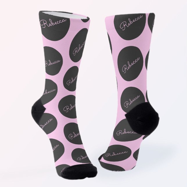 Chaussette Conception moderne à points Polka rose et gris (Créateur téléchargé)