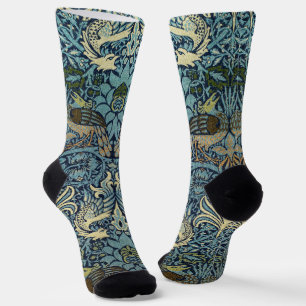 Chaussette Conception tissée de William Morris Paon et Dragon