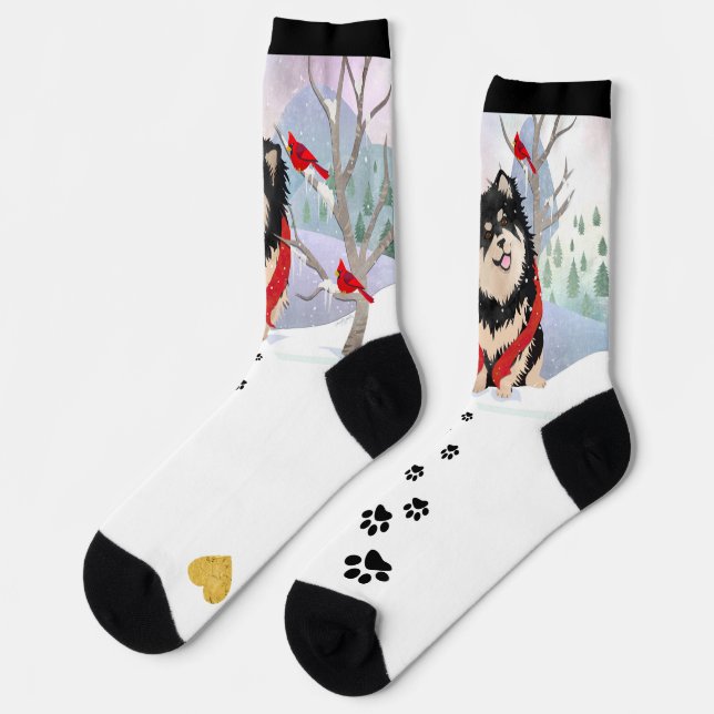 Chaussette CONFORT ET JOIE Lapphund finlandais chaussettes d' (Gauche)