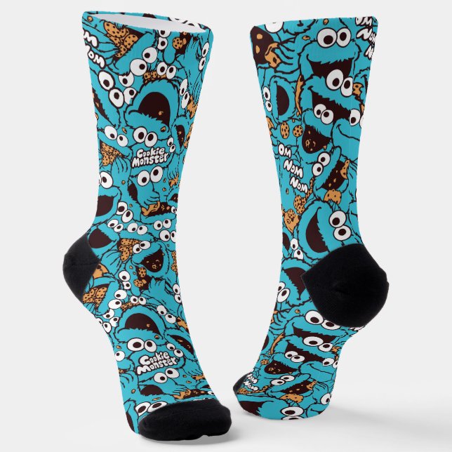 Chaussette Cookie Monster | Nom Nom Nom Nom Motif Chaussettes (Angulaire)