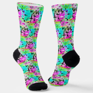 Chaussette Cool funky aux couleurs vives Abstrait