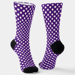 Chaussette Cool mignon violet blanc pois rétro motif