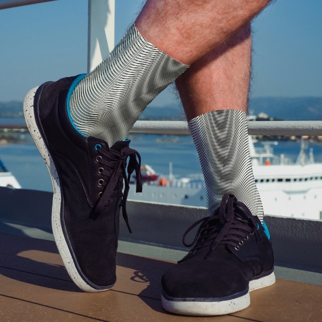 Chaussette Cool Moiré noir et blanc Trippy Abstrait (Créateur téléchargé)