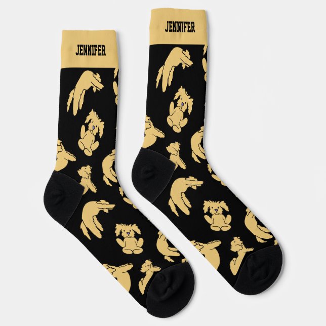 Chaussette Cool Yoga Doodle Chien mignon Motif chiot (Droite)