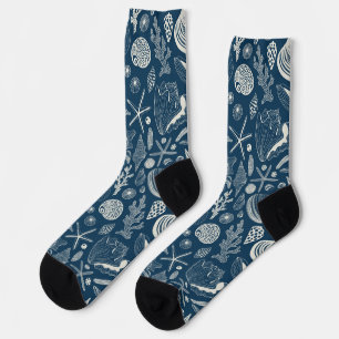Chaussette Coques de mer sur des chaussettes blanches