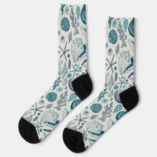 Chaussette Coques de mer sur le blanc