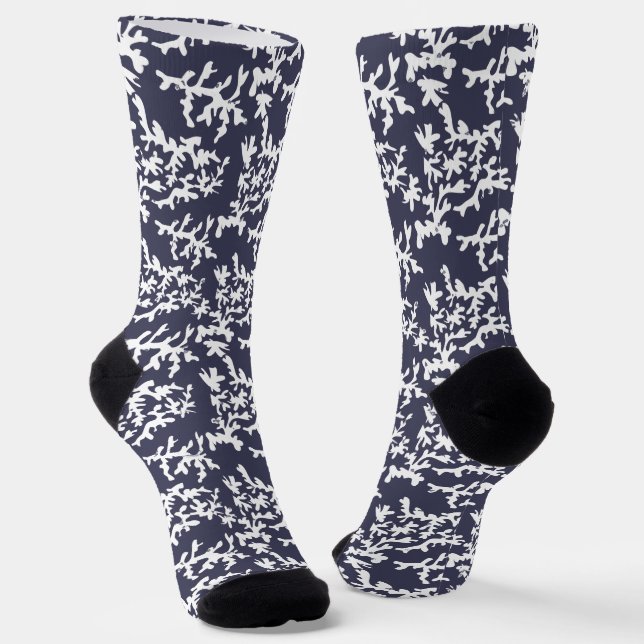 Chaussette Corail Reef sous-marin Bleu et blanc (Angulaire)