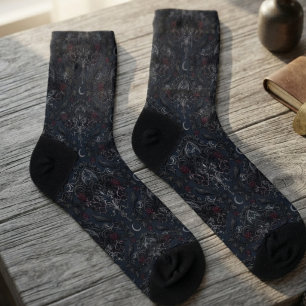 Chaussette Corbeau baroque onyx lunatique