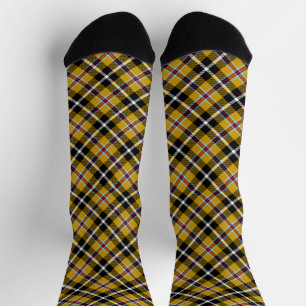 Chaussette Cornouailles National Tartan Jaune et Noir Plaid
