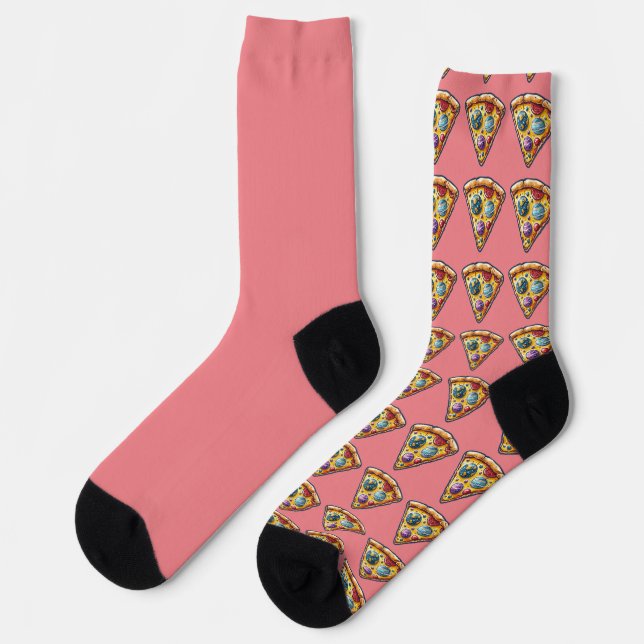 Chaussette Cosmic Pizza Adventure" (Gauche)
