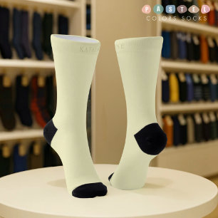 Chaussette Couleur Jaune Citron Pastel Lumière Douce Uni