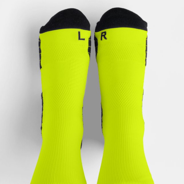 Chaussette couleur solide jaune fluorescent (Haut)