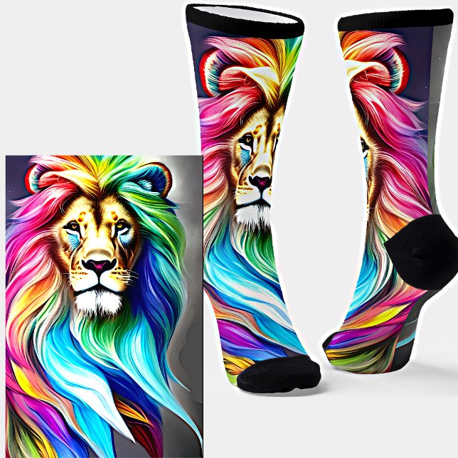 Chaussette Couleurs Arc-en-ciel brillantes Imaginaire Leo Lio (Créateur téléchargé)
