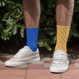 Chaussette Couleurs jaunes et bleues inégales
