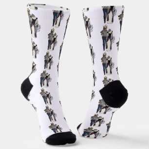 Chaussette Couple occidental chat cowboy