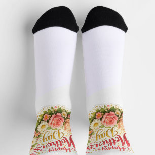 Chaussette Couronne florale élégante de joyeuse fête des Mère