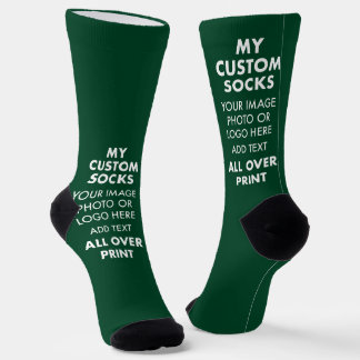 Chaussette Coutume VERT partout pour imprimer Chaussettes Pre