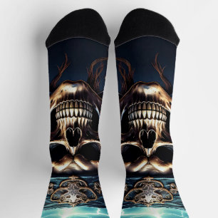 Chaussette Crâne de pirate avec épées