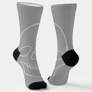 Chaussette Crâne - Gris fantôme et Blanc osseux